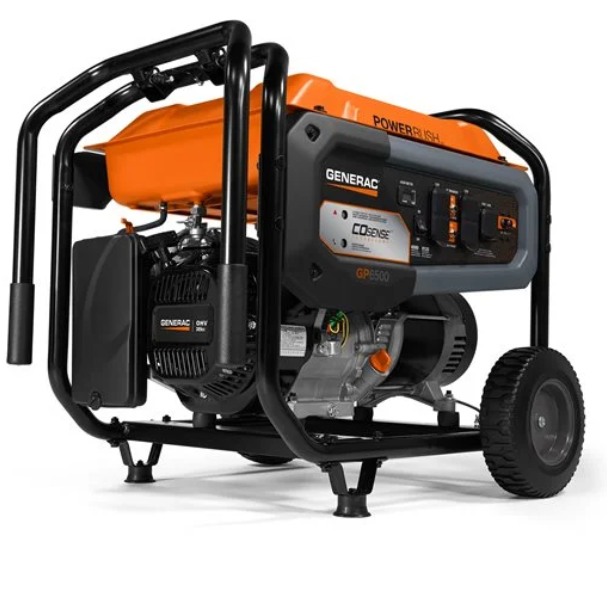 Generac Portable Generator, 6500W | Electric Start with COsense | 49ST/CSA G0077130