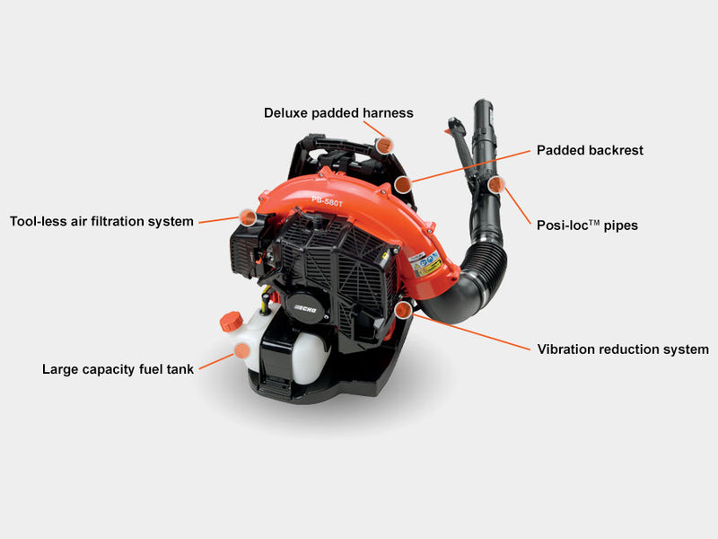 Echo PB-580T 58.2cc Backpack, Tube Throttle