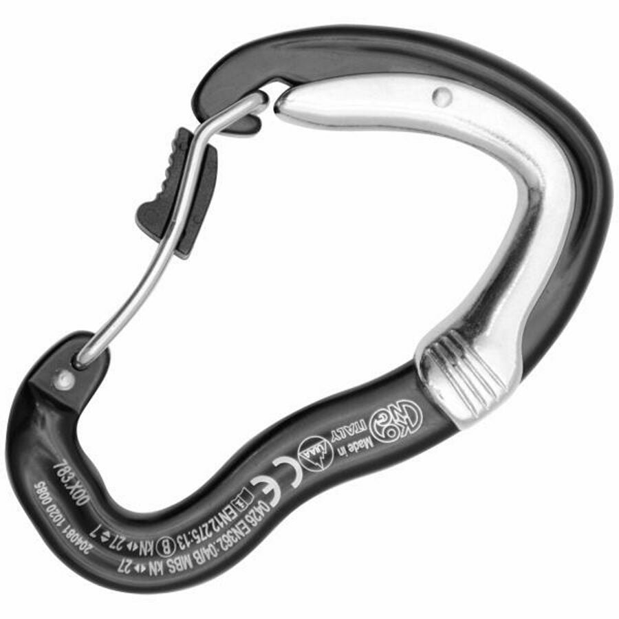CARABINER DOUBLE GATE ALU BLAC